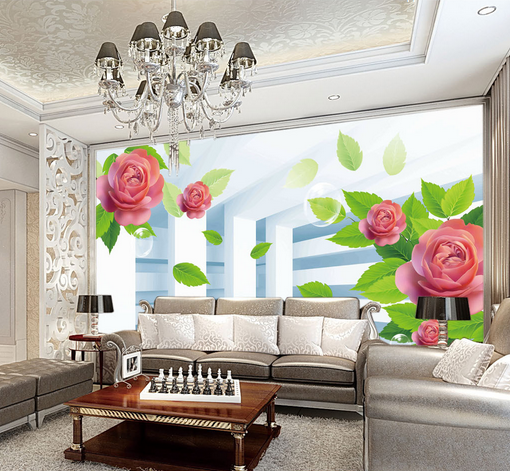 3D Pillar Flower 498 Wallpaper AJ Wallpaper