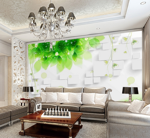 3D Float Green Leaves 482 Wallpaper AJ Wallpaper