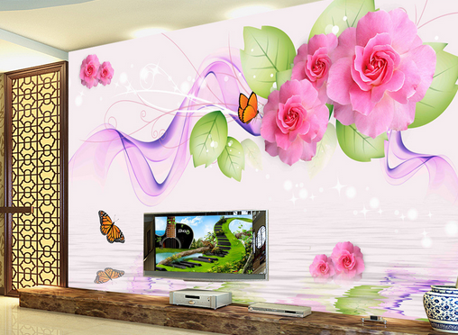 3D Veil Flowers 434 Wallpaper AJ Wallpaper