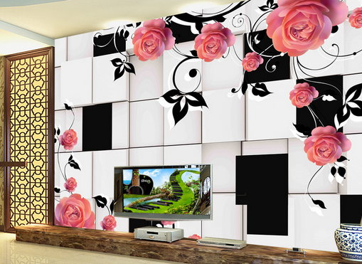 3D Pink Rose 383 Wallpaper AJ Wallpaper