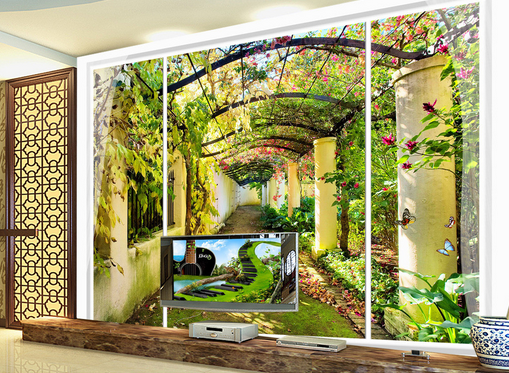 3D Petal Corridor 380 Wallpaper AJ Wallpaper