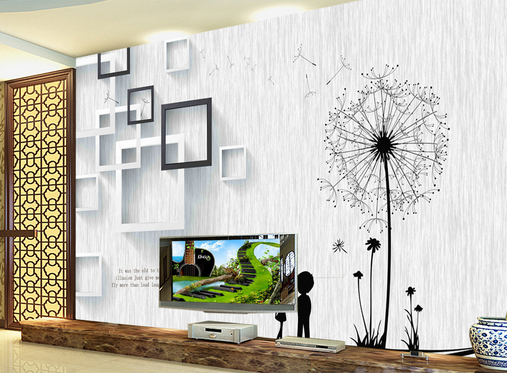 3D Couple Dandelion 368 Wallpaper AJ Wallpaper