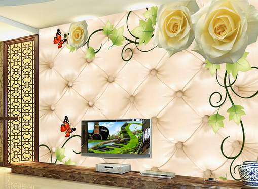 3D Butterfly Rose 341 Wallpaper AJ Wallpaper