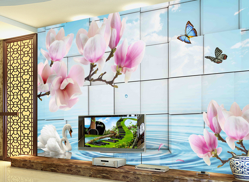 3D Swan Butterfly 334 Wallpaper AJ Wallpaper