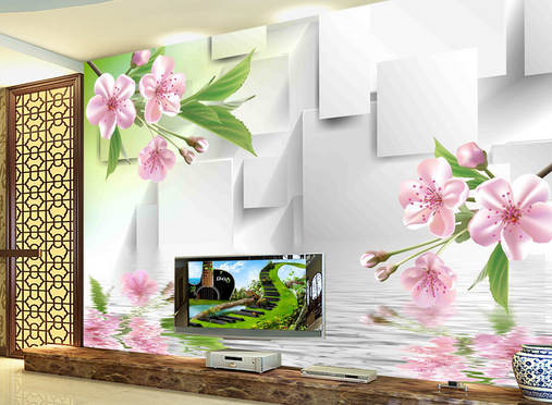 3D River Plum 321 Wallpaper AJ Wallpaper