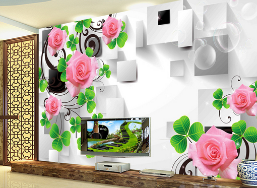 3D Rose Bubbles 313 Wallpaper AJ Wallpaper