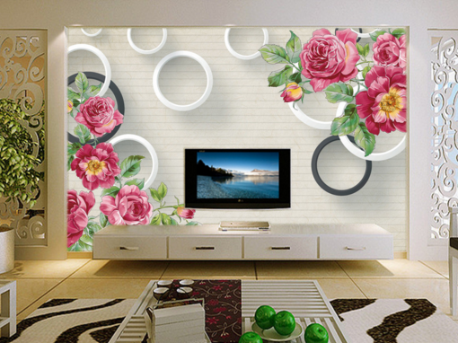 3D Safflower Round 308 Wallpaper AJ Wallpaper