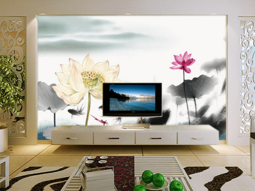 3D Lotus Leaf 293 Wallpaper AJ Wallpaper