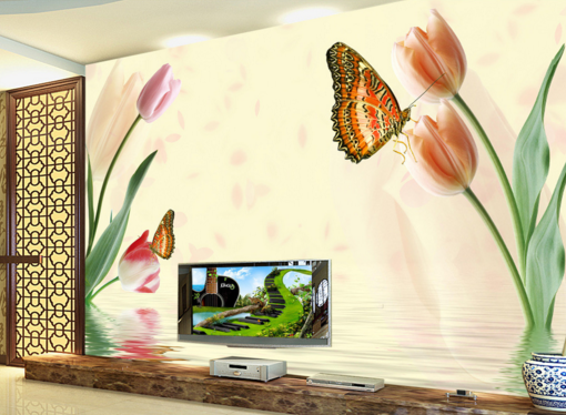 3D Butterfly Collecting Nectar 273 Wallpaper AJ Wallpaper