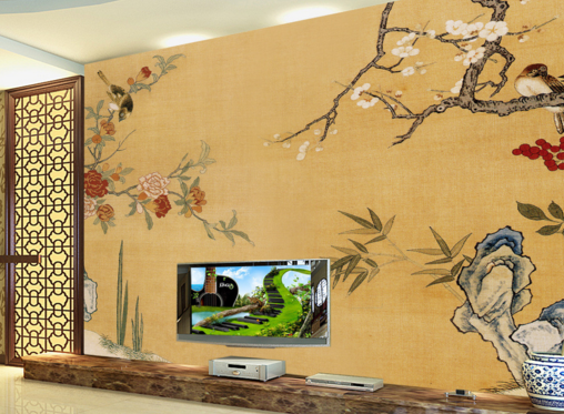 3D Flowering Bird 272 Wallpaper AJ Wallpaper