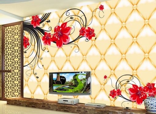 3D Line Safflower 191 Wallpaper AJ Wallpaper