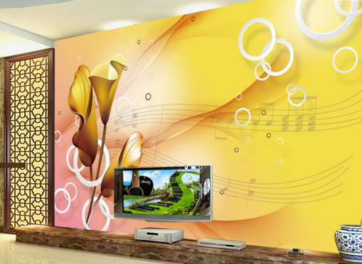 3D Musical Notes Lily 179 Wallpaper AJ Wallpaper