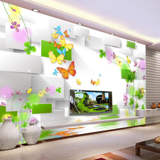 3D Clover Butterfly 159 Wallpaper AJ Wallpaper