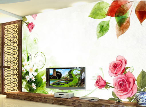 3D Leaves Flowers 151 Wallpaper AJ Wallpaper