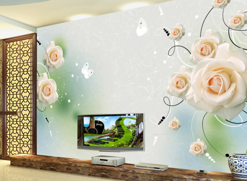 3D Pink Rose 147 Wallpaper AJ Wallpaper