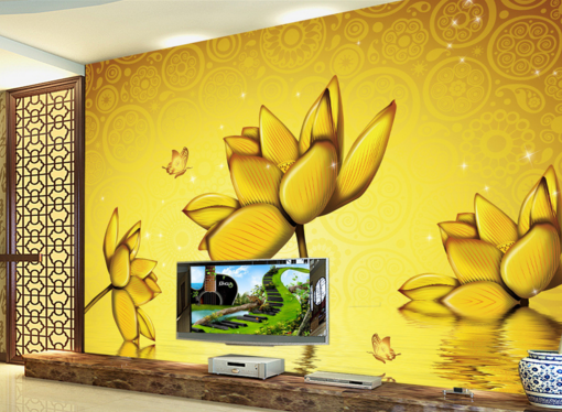 3D Lotus Butterfly 139 Wallpaper AJ Wallpaper