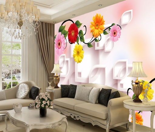 3D Chrysanthemum Row 095 Wallpaper AJ Wallpaper