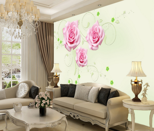 3D Small Leaf Rose 076 Wallpaper AJ Wallpaper