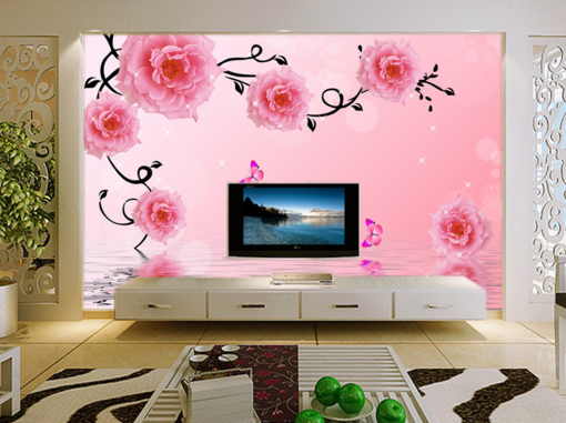 3D Water Butterfly 070 Wallpaper AJ Wallpaper