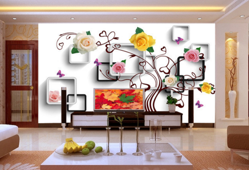 3D Tree Rose 057 Wallpaper AJ Wallpaper