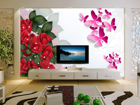 3D Rose Stars 053 Wallpaper AJ Wallpaper