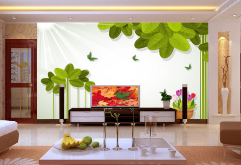 3D Sunshine Leaves 052 Wallpaper AJ Wallpaper