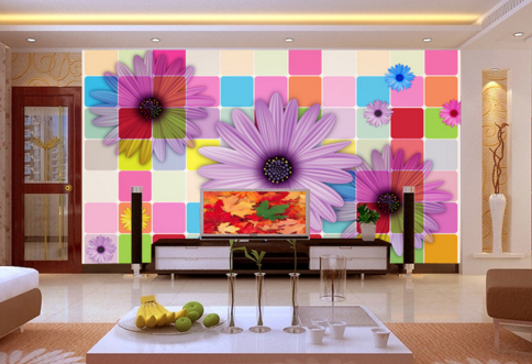 3D Big Daisy 048 Wallpaper AJ Wallpaper