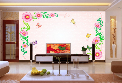 3D Decorative Flower 044 Wallpaper AJ Wallpaper