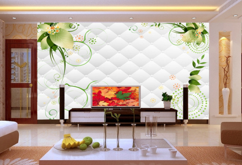 3D Floating Leaves 016 Wallpaper AJ Wallpaper