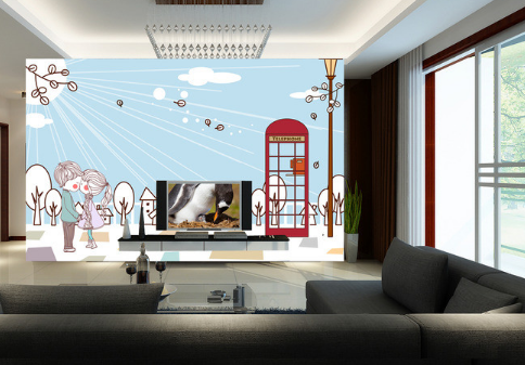 3D Kissing Phone Booth 796 Wallpaper AJ Wallpaper