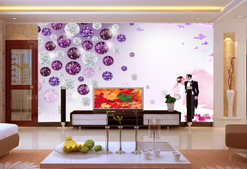 3D Couple Crystal 781 Wallpaper AJ Wallpaper