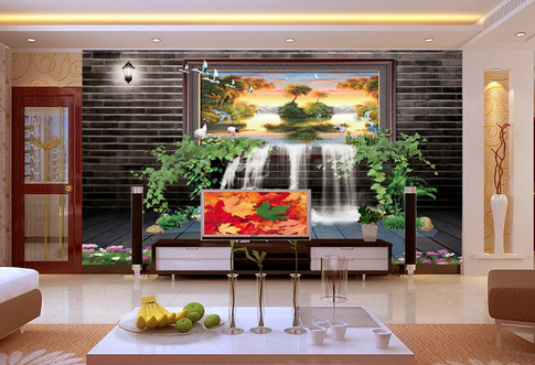 3D Waterfall Flower 750 Wallpaper AJ Wallpaper