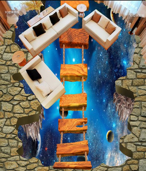 3D High-Altitude Bridger 055 Floor Mural Wallpaper AJ Wallpaper 2