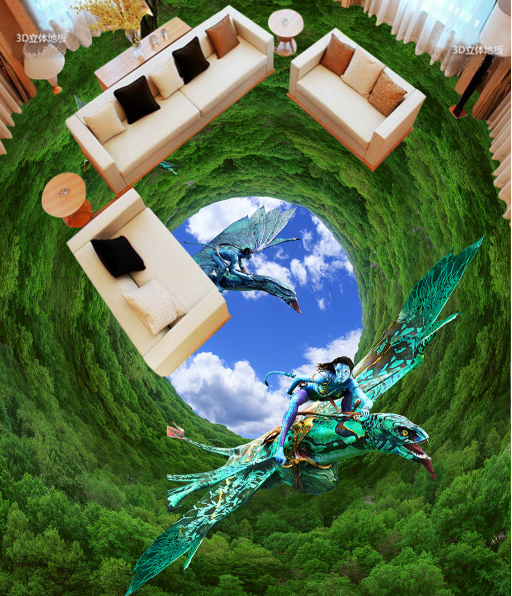 3D Flight 053 Floor Mural Wallpaper AJ Wallpaper 2