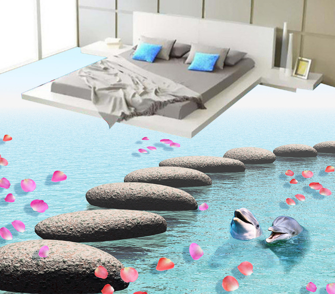 3D Petal Rain 047 Floor Mural Wallpaper AJ Wallpaper 2