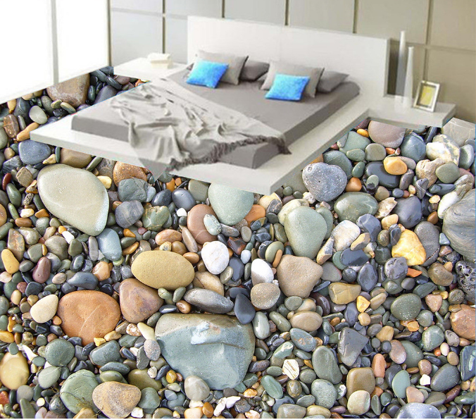 3D Small Stone 045 Floor Mural Wallpaper AJ Wallpaper 2
