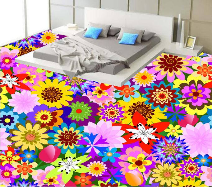 3D Bright Flowers 036 Floor Mural Wallpaper AJ Wallpaper 2