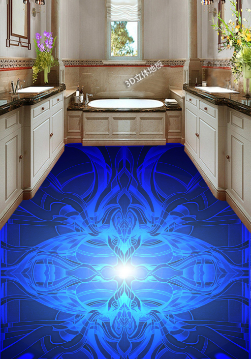 3D Dark Blue Sky 027 Floor Mural Wallpaper AJ Wallpaper 2