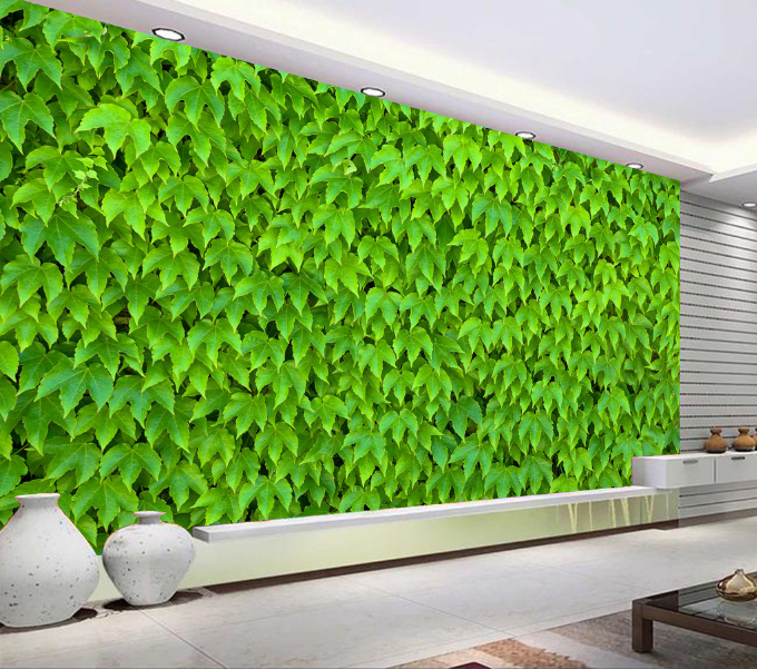 3D Green Leaf 014 Floor Mural Wallpaper AJ Wallpaper 2