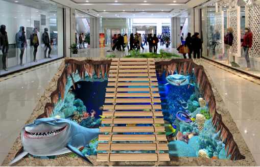 3D Smiling Shark 010 Floor Mural Wallpaper AJ Wallpaper 2