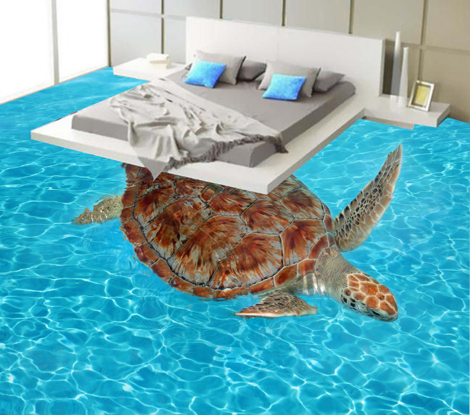 3D Turtle 001 Floor Mural Wallpaper AJ Wallpaper 2