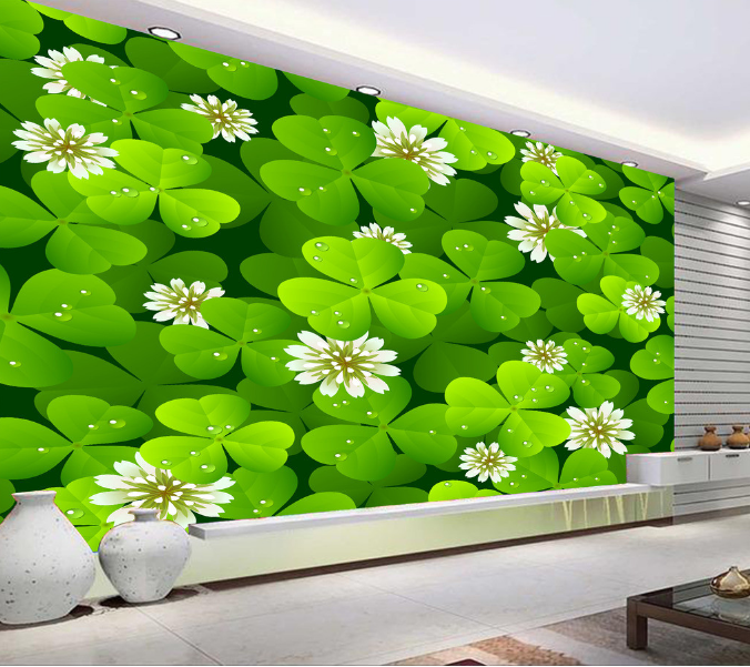 3D Clover Blossom 209 Floor Mural Wallpaper AJ Wallpaper 2