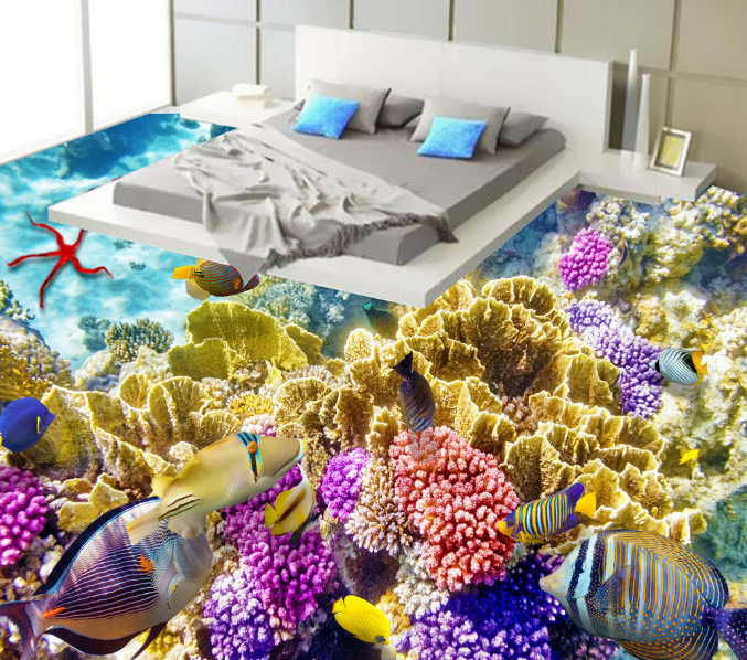 3D Bright Coral 201 Floor Mural Wallpaper AJ Wallpaper 2