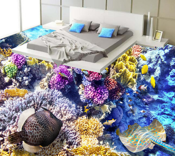 3D Bright Coral 198 Floor Mural Wallpaper AJ Wallpaper 2