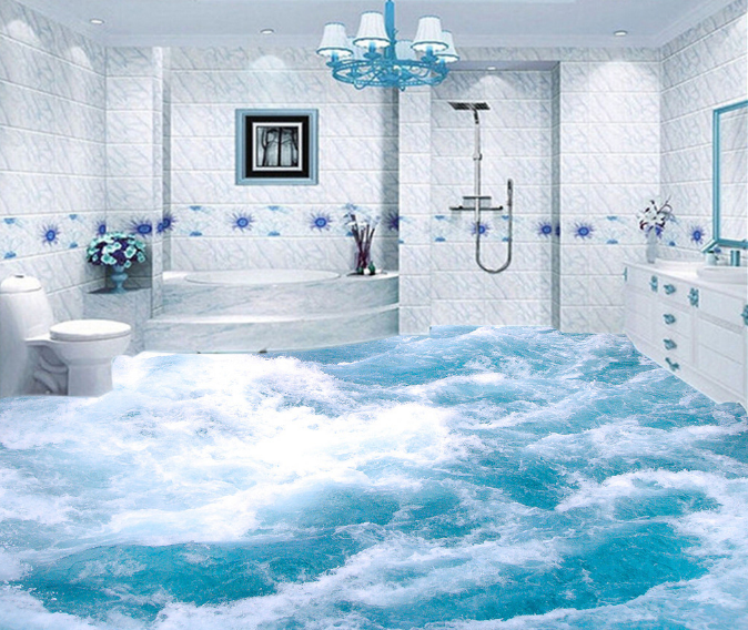 3D Waves Surge 191 Floor Mural Wallpaper AJ Wallpaper 2