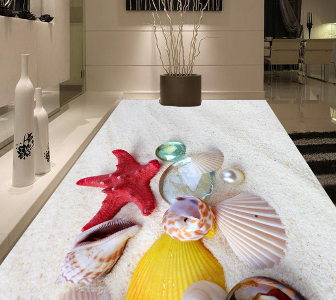 3D Red Starfish 190 Floor Mural Wallpaper AJ Wallpaper 2