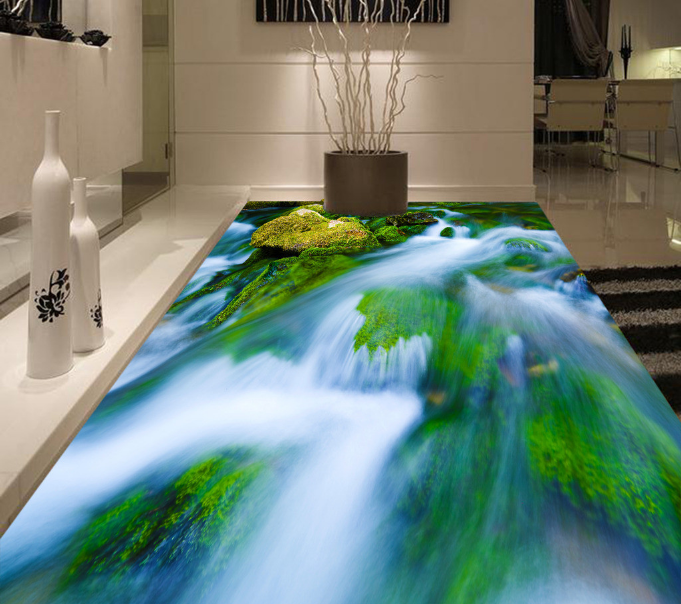 3D River Rocks 172 Floor Mural Wallpaper AJ Wallpaper 2