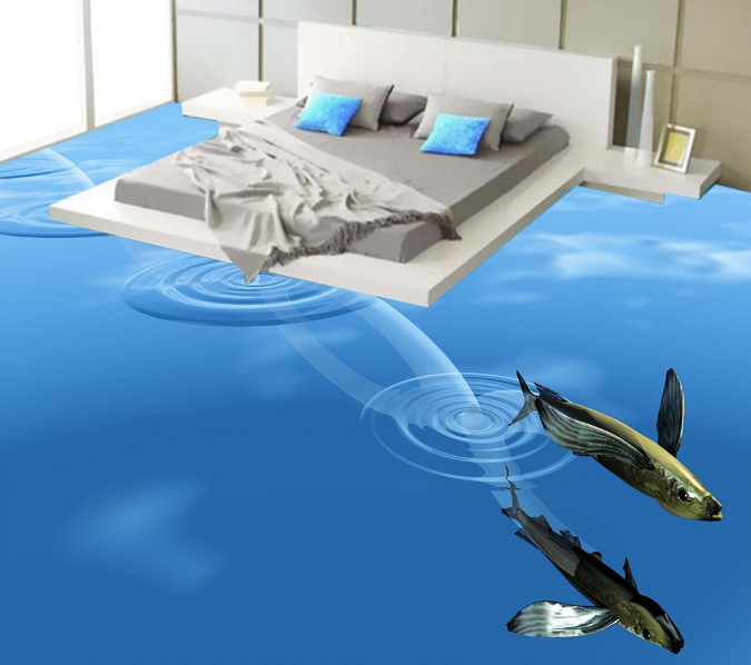 3D Flying Fish 164 Floor Mural Wallpaper AJ Wallpaper 2