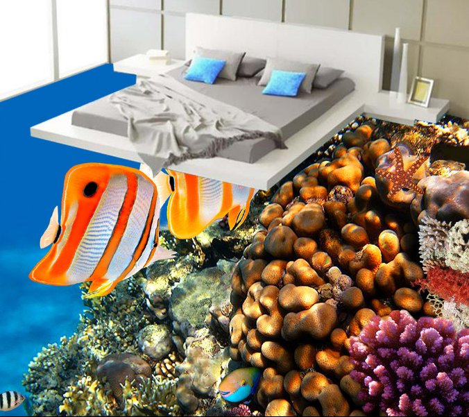 3D Beautiful Fish 160 Floor Mural Wallpaper AJ Wallpaper 2