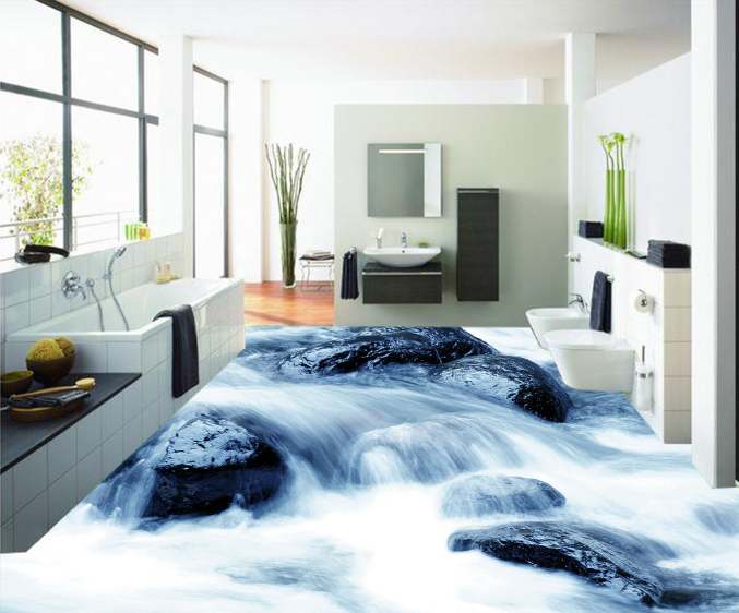 3D River Water 156 Floor Mural Wallpaper AJ Wallpaper 2